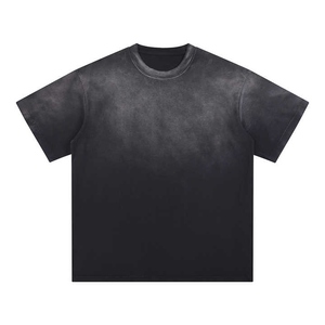 Nueva camiseta de peso pesado 250GSM a la moda 100% algodón ajuste holgado, camiseta de gran tamaño desgastada con estampado de logotipo personalizado para hombres - Product Image 1