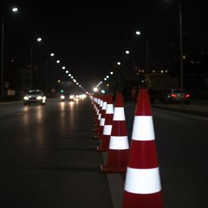 Cône de signalisation TPE 75 cm, doublement réfléchissant, léger, barrière de sécurité routière en PE - Product Image 4
