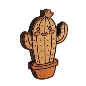 Pin de solapa de madera de diseño personalizado natural promocional - Product Image 2