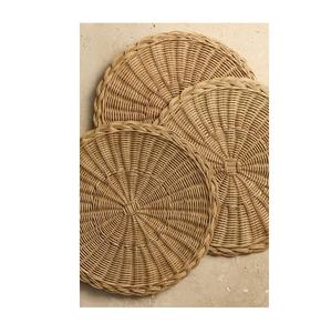 Round Rattan Placemat Suitable For <b>Plates</b> Bowls Cups And Everyday Home Dining Table Use - Product Image 1
