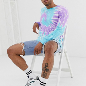 Custom <b>Tie</b> Die Lightweight Terry Cloth <b>Purple</b> Hoodie Colors Mens Fall Clothing French Terry Crew Neck <b>Tie</b> Dye Hoodies - Product Image 2