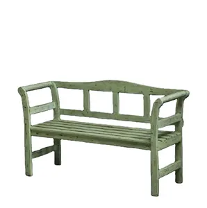 مقعد خشبي أخضر لمسند الذراع في حديقة الفناء مناسبة لحديقة الفندق أو المنزل أثاث داخلي وخارجي مقعد للحديقة