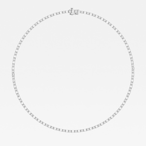 14K oro blanco Esmeralda corte laboratorio cultivado diamantes alternando tenis collar hecho a mano diseño minimalista collar de moda de las mujeres - Product Image 5