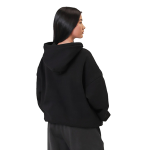 เสื้อฮู้ดโอเวอร์ไซส์สำหรับผู้หญิงผ้าคอตตอนผ้าฟลีซแบบสวมหัวมีฮู้ดโอเวอร์ไซส์โลโก้ออกแบบได้ตามต้องการ - Product Image 3