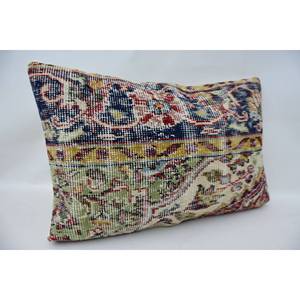 Coussin décoratif multicolore en laine patchwork de 16x24 pouces pour canapé, literie, sol, anneau de Noël portable. - Product Image 2