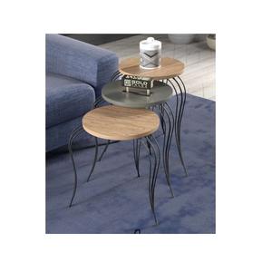 Natural <b>White</b> Wood Coffee <b>Table</b> with Decorative Metal Top for <b>Dining</b> and Hotel Furniture for Housewarming - Product Image 6