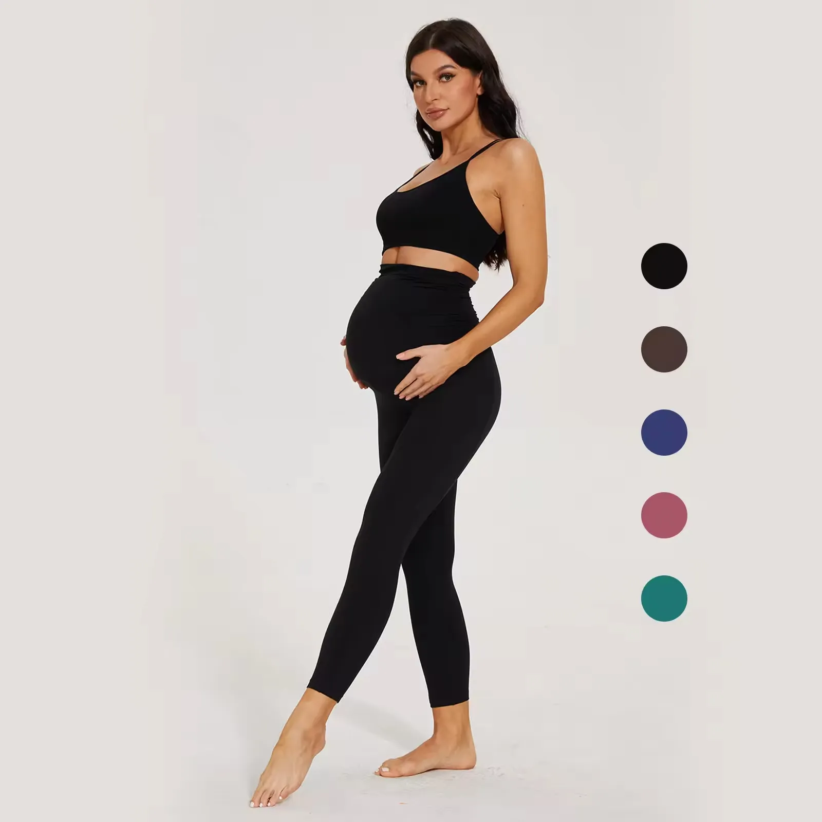 Breathable Tummy Compression Slimming Maternity Manufacturer Clothes Tights Solid Pregnant Leggings 2024 For Women