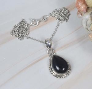 Regalo de boda perfecto para el amor Mejor diseño Colgante Piedra preciosa de ónix negro Colgante de plata esterlina 925 con joyería de sello 925 - Product Image 4
