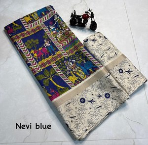 Sari de Algodón Super Mul Mul para Bodas y Fiestas, Sin Arrugas y Absorbente de Humedad - Product Image 5