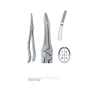 Pinzas de Extracción Dental de Acero Inoxidable, Manuales, con Puntas Curvas Dentadas Muy Finas, para Raíces y Premolares - Product Image 1