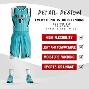 Ensemble de maillots de basket personnalisés sans manches pour jeunes/adultes, entièrement sublimés, imprimés en 3D, maillots de basket sublimés 100% polyester - Product Image 2