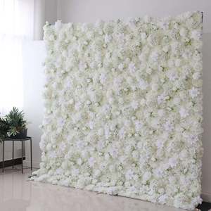 Pannello Floreale per Matrimoni, Sfondo in Tessuto Arrotolabile, Parete di Rose Artificiali in <span class=keywords><strong>Seta</strong></span>, Decorazione Floreale 3D, Sfondo per Eventi e Palcoscenici Personalizzabile - Product Image 5