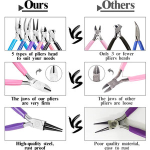 High Quality 3pcs Stainless Steel Jewelry <b>Making</b> Pliers <b>Kit</b> Needle Nose Chain Nose Nose Pliers Wire Cutter MOQ 10 Pcs Pentax - Product Image 4