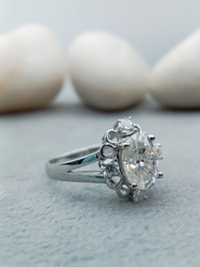 Custom Fancy Solitaire VVS Diamond 14k 18k Gold 925 Sterling Silver GIA Certified Engagement Wedding Anniversary Gift Ring - Product Image 2