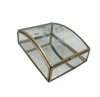 Boîte à bijoux en verre au design élégant boîte à bijoux en verre en métal et fer boîte décorative à bijoux chère meilleure vente