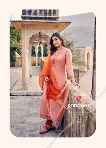 Nuevo lanzamiento Heavy Dupatta Work Viscose con fondo de organza suave de trabajo elegante y parte superior interior completa para ropa india y pakistaní - Product Image 4