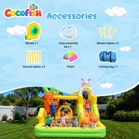 Château gonflable COCOFISH Lapin Carotte pour enfants, château de saut gonflable d'extérieur, maison de jeu gonflable pour jardin, fête d'anniversaire