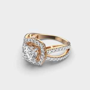 แหวนมอสซาไนต์ทรงกลม 3 กะรัต ประดับเพชรแบบฮาโล วงแหวนแยกชิ้น ทอง 14K รับรองโดย IGI ของขวัญวันสตรี ราคาโรงงาน - Product Image 6
