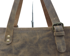 Bolso de mano de piel de búfalo de alta calidad, hecho a mano, personalizado, de grano completo, Vintage, forro de lona, uso diario - Product Image 4