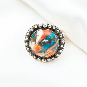 Tendencia 925 plata esterlina turquesa piedra preciosa anillo joyería hecha a mano plata estilo bohemio anillo joyería para mujeres regalo para niñas - Product Image 3