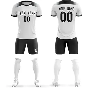 Nueva llegada conjuntos de fútbol para jugador Oem impresión por sublimación personalizada hombres diseño Color personalizar fútbol entrenamiento Kits Logo