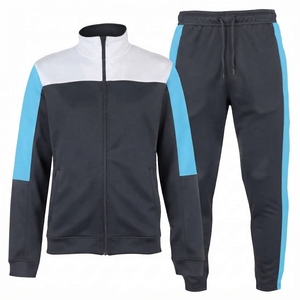 Cheap Price Men's Color Blocking <b>Tracksuit</b> Set Full-Zip Sweatshirt Jogger Pants Breathable Sporty Casual Wear Autumn Regular Fit - Product Image 3