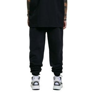 Collegiate Black <b>Cuffed</b> <b>Jogger</b> 100 Percent Cotton Fleece Relaxed Fit Streetwear Pants With Screen Print And Rear Zip Pocket - Product Image 2