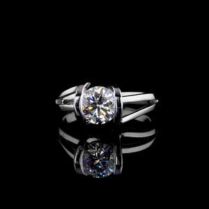 แหวนเพชรเลี้ยงในห้องปฏิบัติการพร้อมฐานที่ปรับแต่งได้ |   ผู้ผลิตเครื่องประดับแบบ OEM/ODM ตามสั่ง - Product Image 1