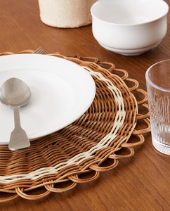 <b>Rattan</b> <b>Placemat</b> Charger Natural Woven Eco-Friendly Minimalist Carton Customized Size Home Decor Dinner Table Mats FBA for - Product Image 3