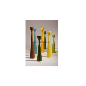 Bougeoirs en bois de bambou Multi couleurs Table Top centres de table décoratifs bougeoirs de mariage et d'événements accessoire de table - Product Image 1