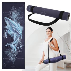 Premium Suede Yoga <b>Mat</b> Whale Design Black 183 × 61 cm Thick 3 mm Natural Rubber Non Slip Yoga Pilates Fitness <b>Mat</b> - Product Image 1
