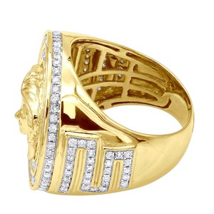 S925 plata esterlina Hip Hop joyería Medusa corte redondo Moissanite diamante fiesta desgaste anillo para hombres - Product Image 4