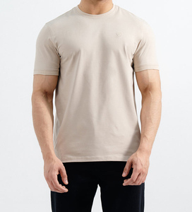 Camiseta de Cuello Alto Holgada y Transpirable para Hombre, Informal, para Hacer Ejercicio, Tejido de Punto de 180 g, 100 % Algodón, Estampados Sólidos, Ecológica, Personalizable - Product Image 2