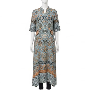 Robes décontractées en coton de soie respirant avec imprimé numérique, légères, douces et confortables, vêtements d'été tendance pour femmes - Product Image 1