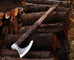 Hachas Vikingas de Acero con Alto Contenido de Carbono, Hechas a Mano, de Primera Calidad, para Camping, Estilo Tomahawk, Forjadas a Mano, con Funda de Cuero, Grado OEM, Venta al Por Mayor - Product Image 3