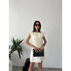 Minivestido Acolchado con Mangas Cortas y Material Transpirable, Cintura Natural - Product Image 1