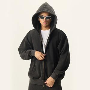 Custom Embroidery <b>Hoody</b> Streetwear <b>Hoodie</b> Fleece Blank Vintage Oversized Acid Wash Sun Faded Distressed Zip up <b>Hoodie</b> - Product Image 2