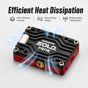 Transmisor de Video Analógico RUSHFPV TANK SOLO 5.8GHz 48CH VTX SmartAudio MMCX 7-36V con Micrófono AGC para Drones de Carreras FPV - Product Image 3