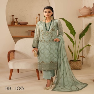 Trajes indios bordados de lujo con descuento Vestidos de novia de Ramsha Venta al por mayor Vestidos indios para mujeres Trajes Anarkali - Product Image 1