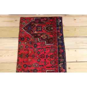 Alfombra Turca Vintage de Lana Roja, 1.7x3.3 pies (51x100 cm) - Product Image 3