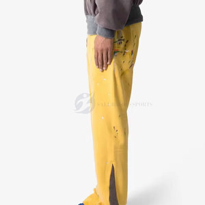 Nouveauté Pantalon de survêtement à jambes larges uni en toile pour homme, élégant, taille élastique, séchage rapide, anti-froissement - Product Image 4