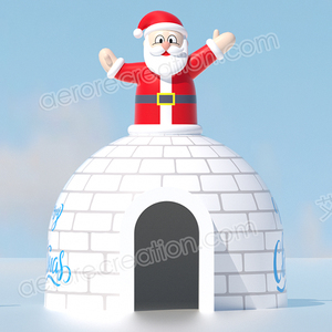 Carpa Inflable de Navidad con Forma de Iglú, Carpa Gigante Inflable con Forma de Domo Navideño, Cueva Inflable de Santa Claus - Product Image 1