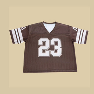 Customized American Football Jersey Latest Design Cheap Polyester Printed Jersey with Short Sleeves Hot Sale - Product Image 1