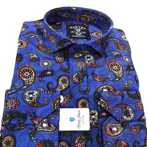 Chemise pour homme décontractée coupe ajustée au design italien Tissu popeline de coton de qualité supérieure à manches longues tissé - Product Image 2