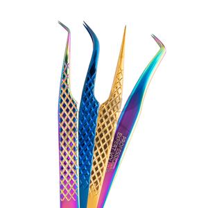 Pinzas para Pestañas de Acero Inoxidable con Mango de Agarre de Diamante, 10 mm de Longitud, Herramienta de Precisión Duradera para Pestañas, Antideslizante y Ecológica - Product Image 1