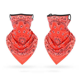 Masque de cyclisme en maille de soie glacée à séchage rapide, cache-cou triangulaire, bandana avec boucles d'oreilles - Product Image 3