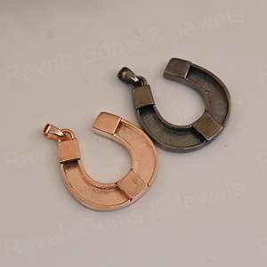 Composants de bijoux en argent 925 plaqué or 14 carats, pendentif en forme de fer à cheval avec sertissage à bélière, résine, lait maternel, cendres - Product Image 2