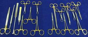 Kit de chirurgie générale ASTRIN SURGICAL, ensemble de 17 pièces, instruments chirurgicaux manuels à poignée dorée, acier inoxydable de qualité supérieure, certifié CE - Product Image 5