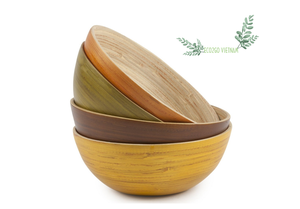 Vente en gros de bol filé en bambou du Vietnam/bol filé en bambou naturel/grand bol filé en bambou fabriqué par Eco2go Vietnam - Product Image 3