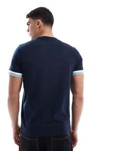 Venta al por mayor 100% algodón cuello redondo Ringer camiseta para hombres peso pesado impreso verano Camisetas con mangas largas de bloqueo transpirable - Product Image 6